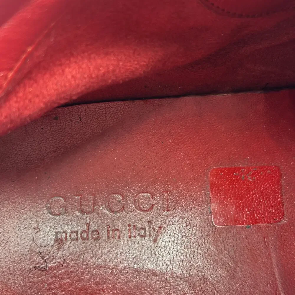 GUCCI GG High Top Guccissima Embossed Monogram Sneakers Red Sz 11 - Picture 9 of 10